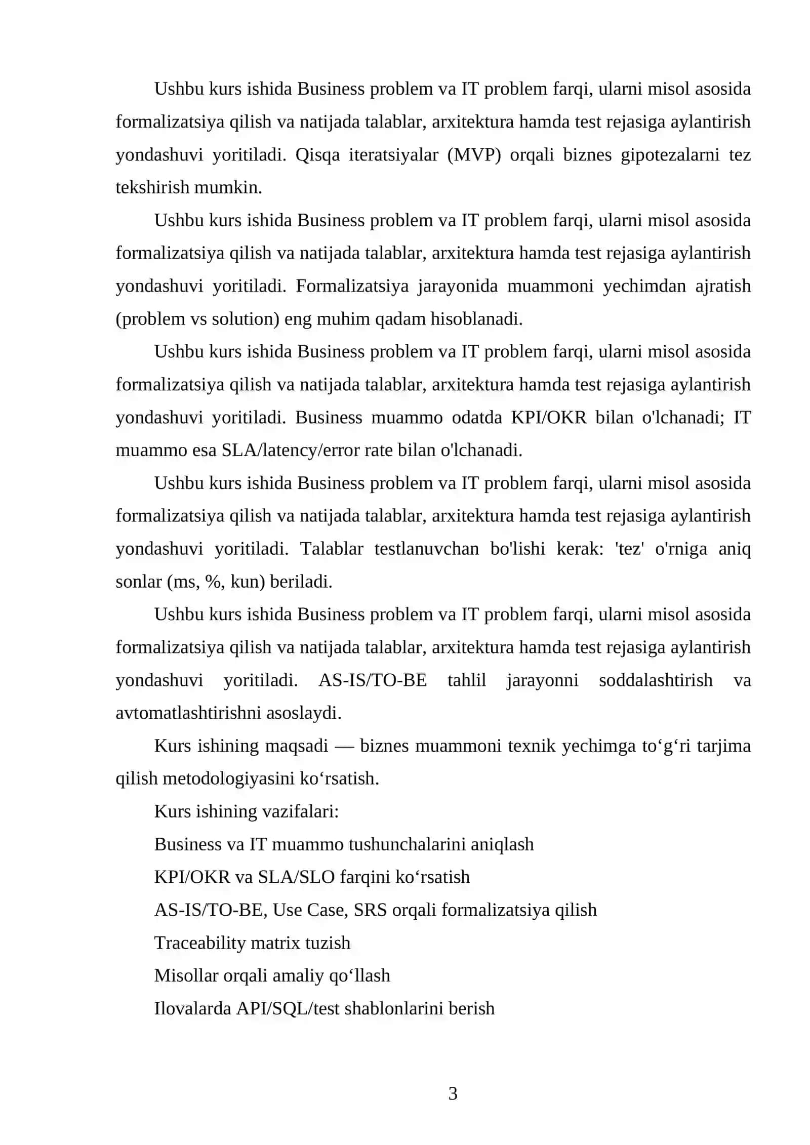 BOB. BUSINESS PROBLEM VA IT PROBLEM NAZARIY ASOSLARI 3