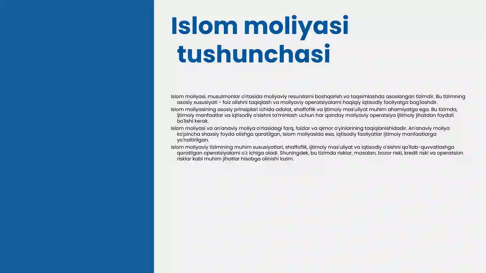 Islom moliyasi risklarning turlari 3