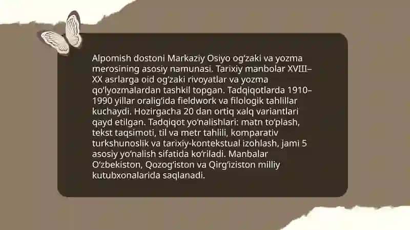 Alpomish dostoni talqinlari 3