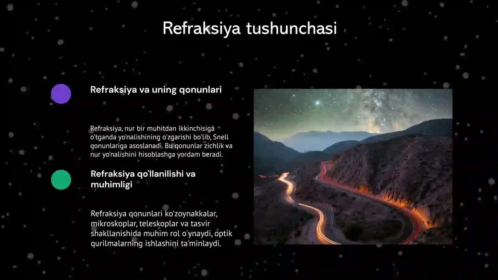 Refraksiya va Yoritgichlar 3