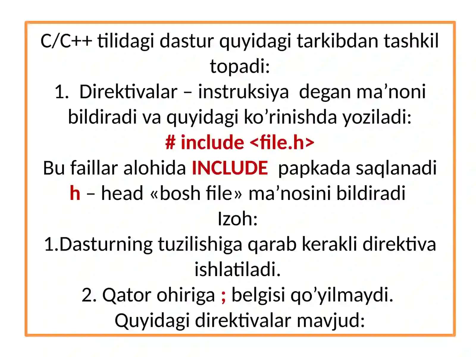 C++ tilidagi dastur tarkibi 3