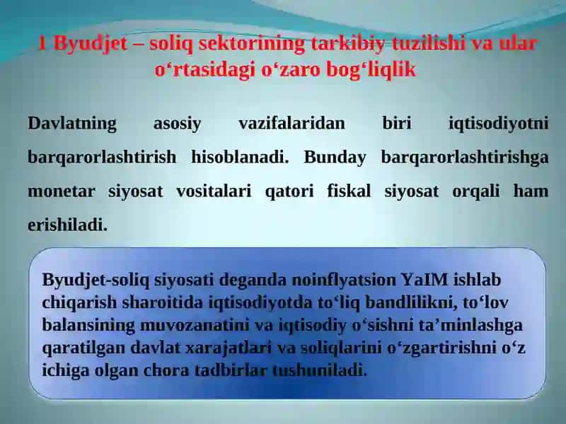 BYUDJET-SOLIQ SEKTORINING MAKROIQTISODIY TAHLILI 3