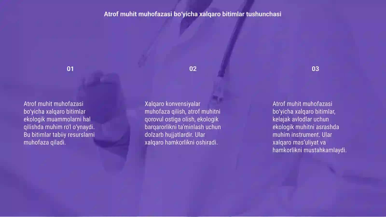 Atrof muhit muhofazasi bo‘yicha xalqaro bitimlar va konvensiyalar 3