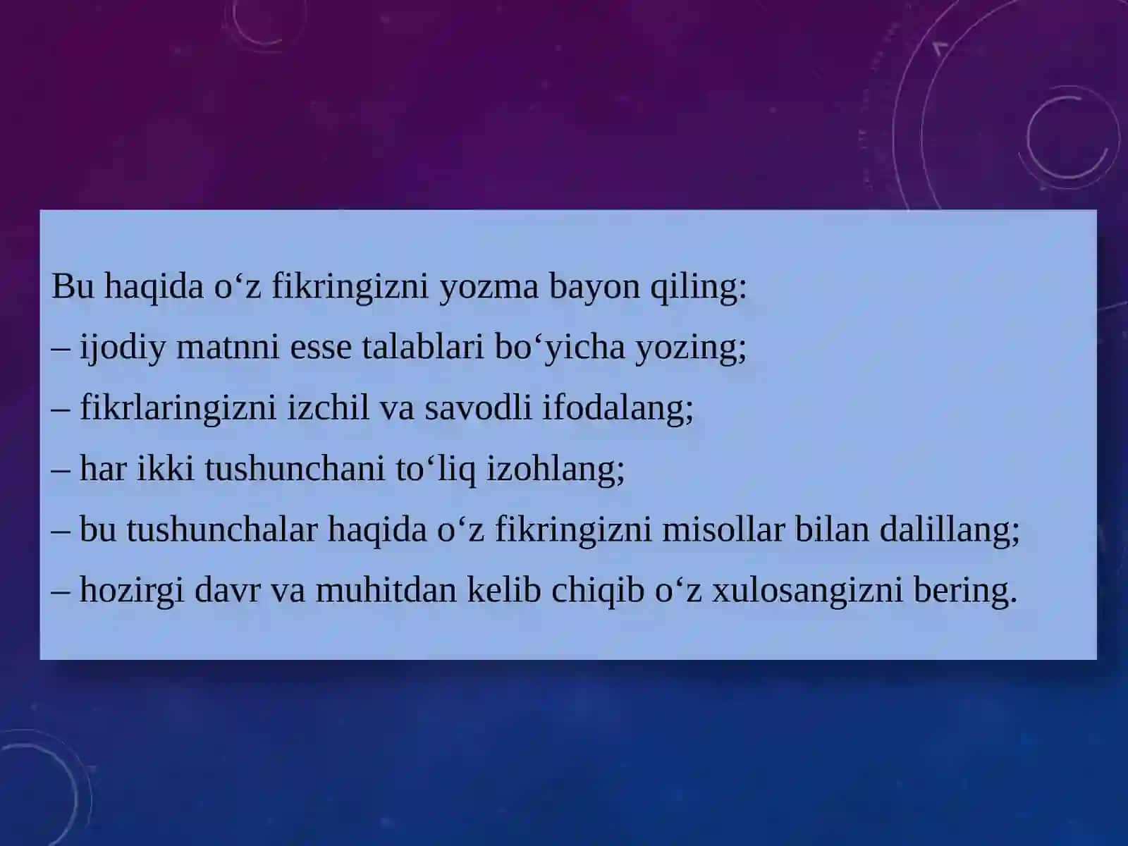 Mustahkamlash 3