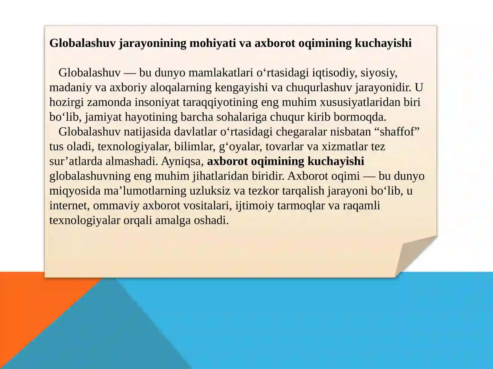 Globalashuv davrida axboriy madaniyat zarurati 3
