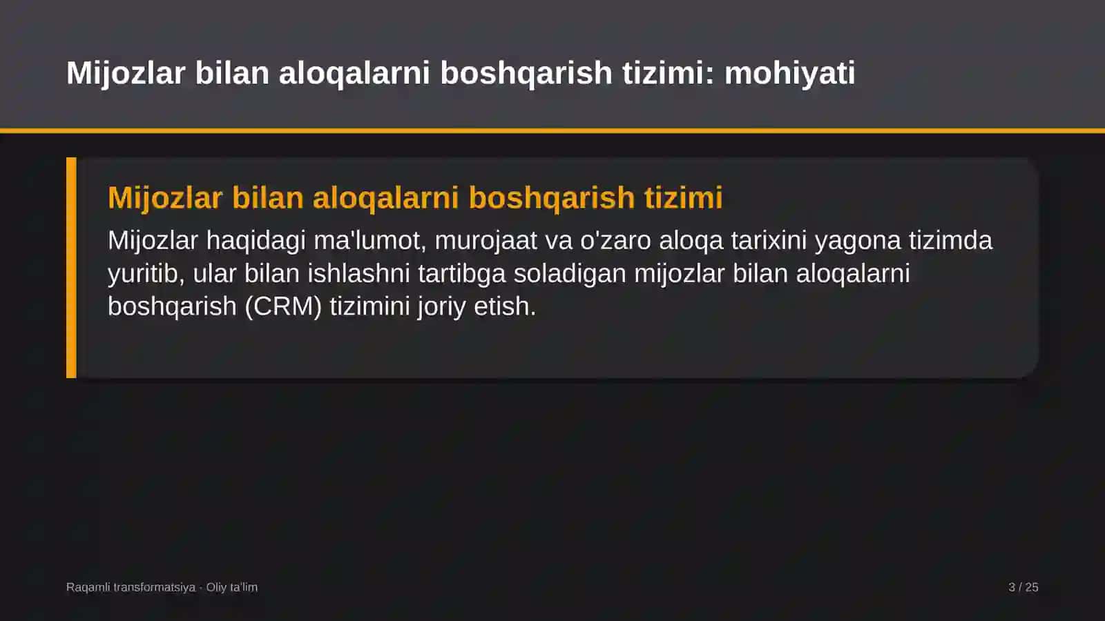 gidrometeorologiya xizmatida mijozlar bilan aloqalarni boshqarish tizimini joriy etish 4556 3