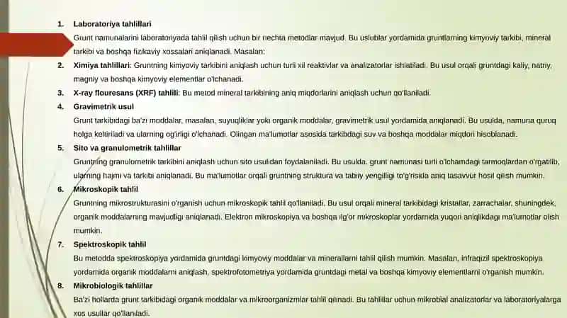 Gruntlarning tarkibini aniqlash uslublari 3