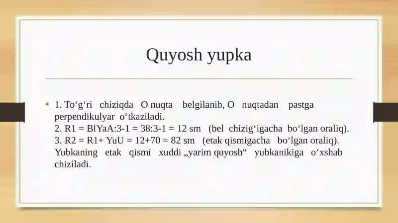 Ayollar uchun quyosh yupkani modellashtirish 3