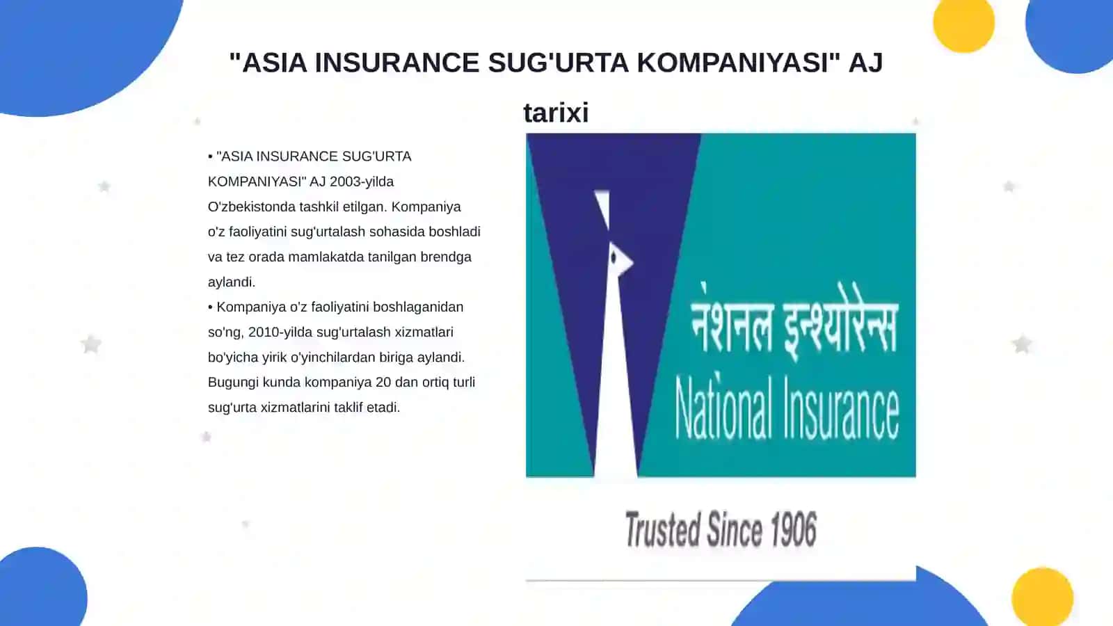 "ASIA INSURANCE SUG'URTA KOMPANIYASI" AJ 3