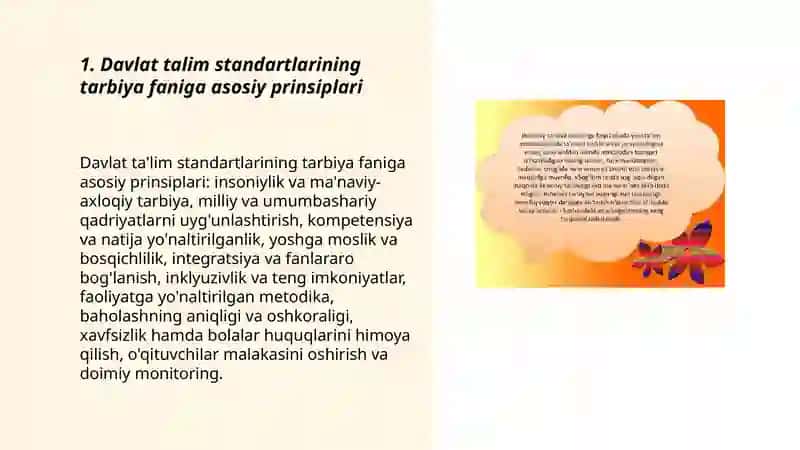 Tarbiya fanini oʻqitishda davlat talim standartlari oʻquv dasturi 3