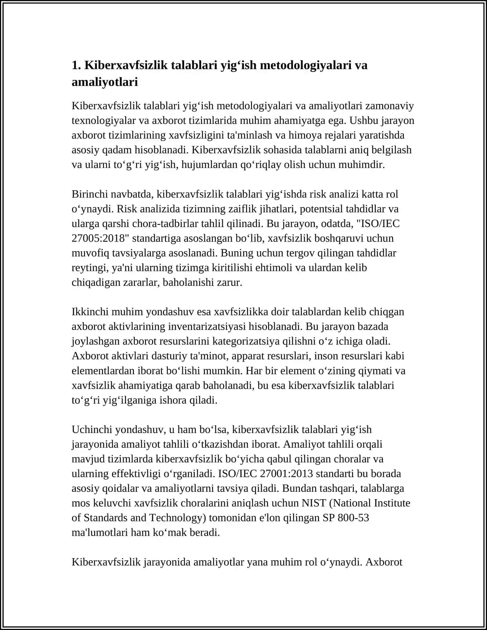 KIBERXAVFSIZLIK TIZIMLARDA TALABLARNI MUHANDISLIK QILISH 3