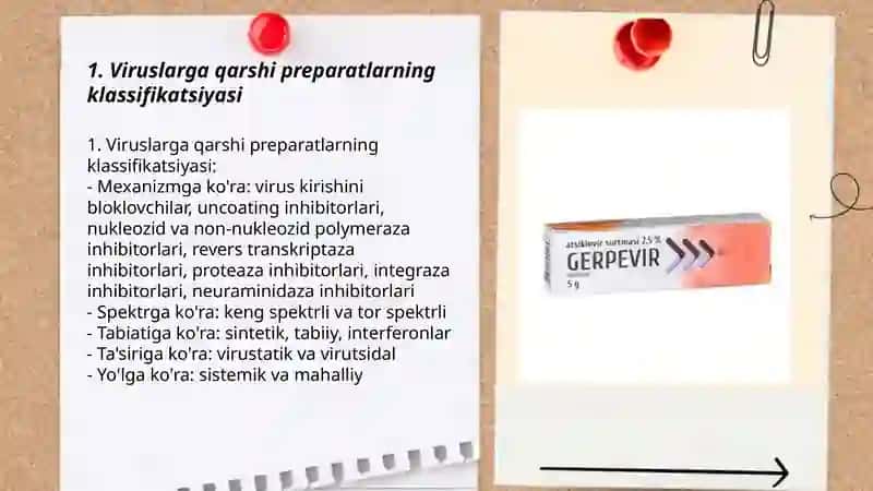 Viruslarga qarshi preparatlarning klassifikatsiyasi 3