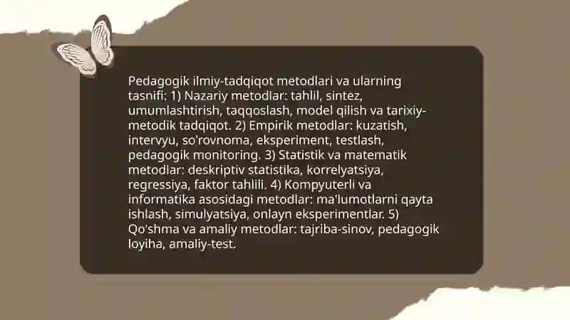 Pedagogika ilmiy-tadqiqot metodlari 3