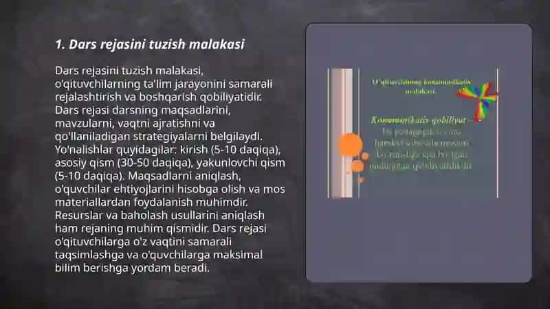 O'qituvchining uslubiy kompetentsiyasi 3