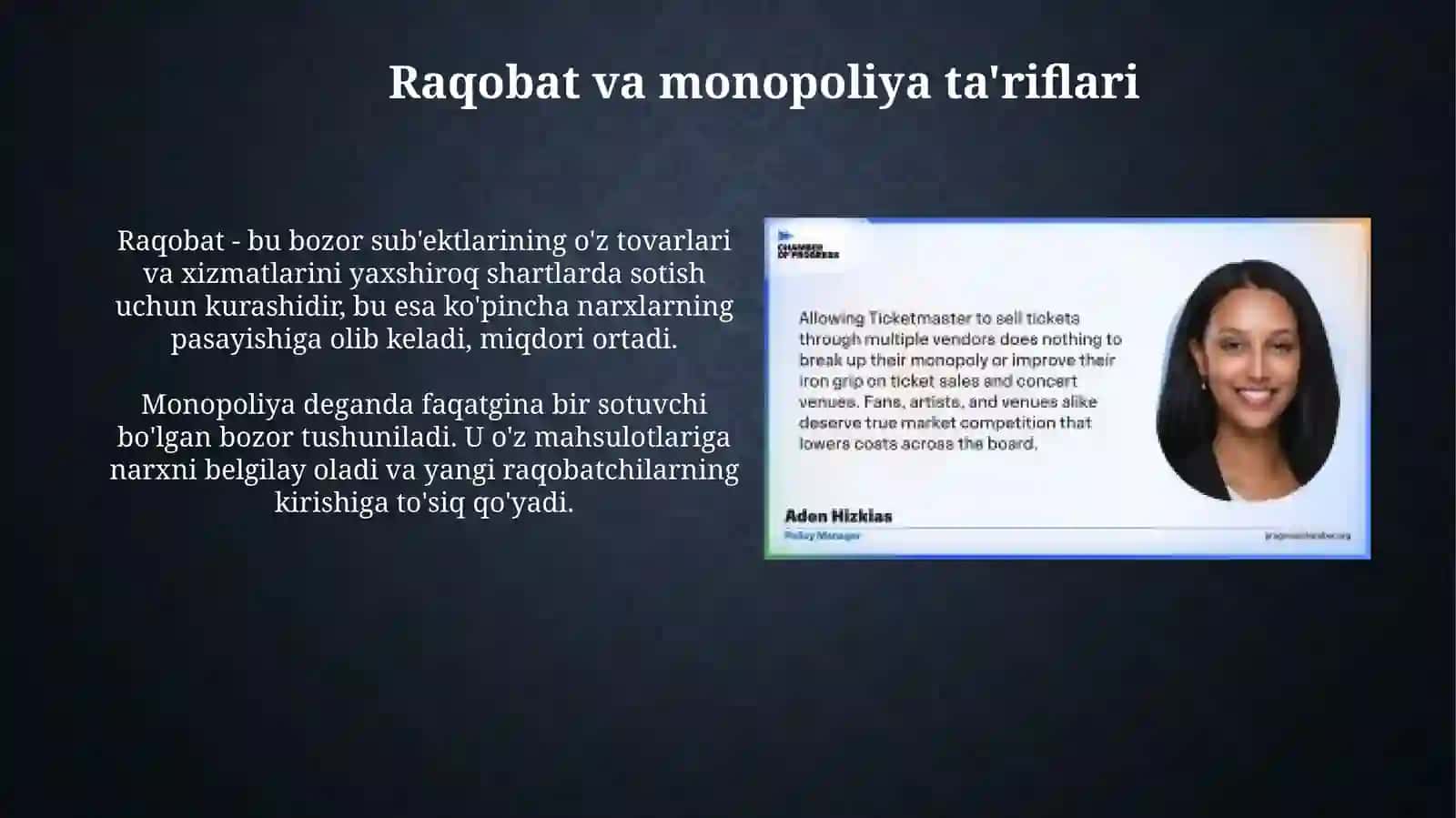 Raqobat va yakkahokimlik 3