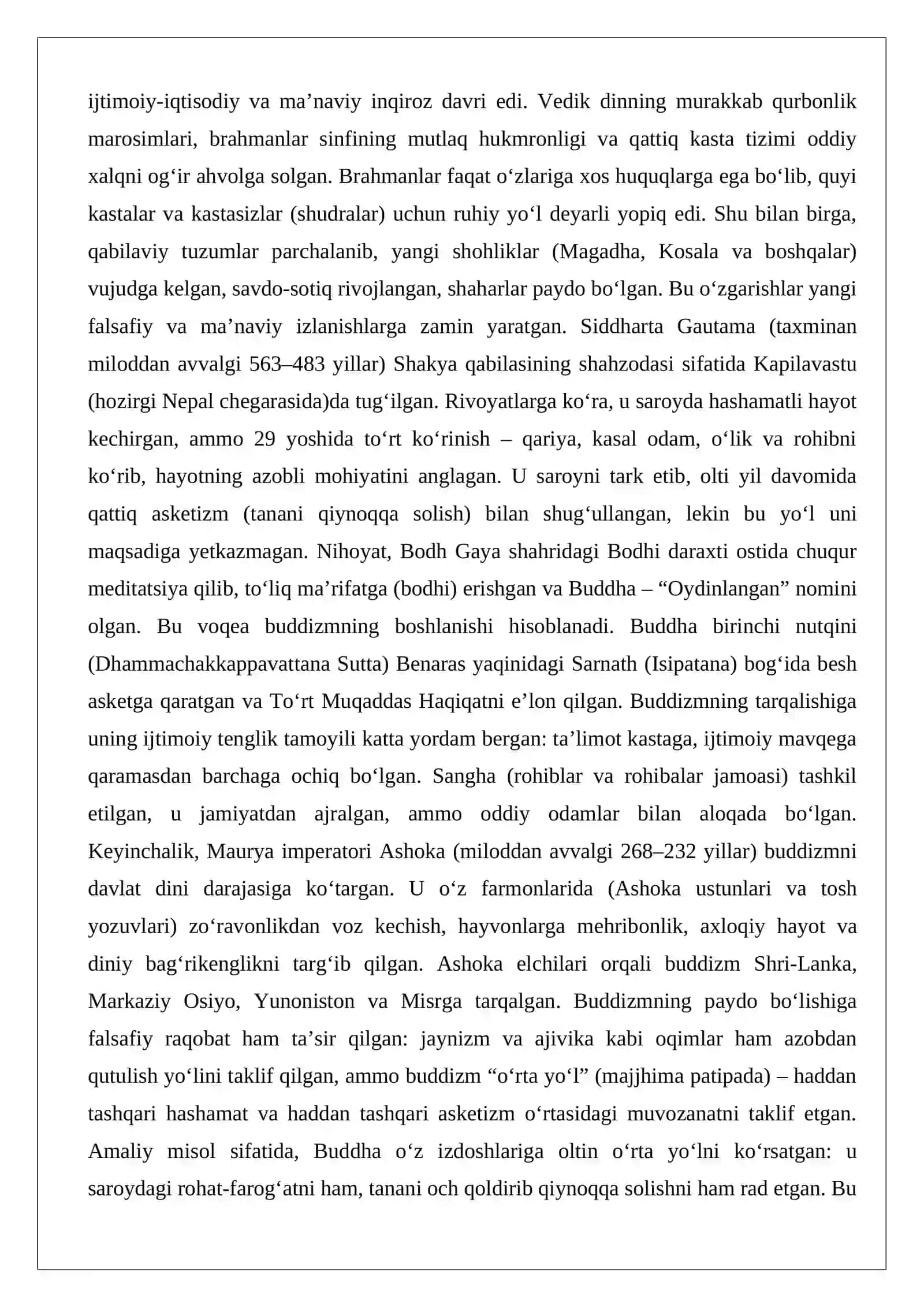 Buddizmning axloqiy tamoyillari va inson haqidagi qarashlari 3
