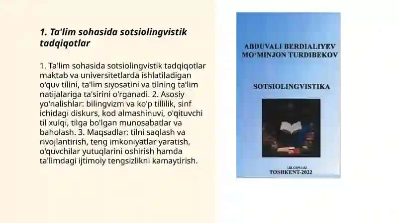 Sotsiolingvistika va sohalar 3