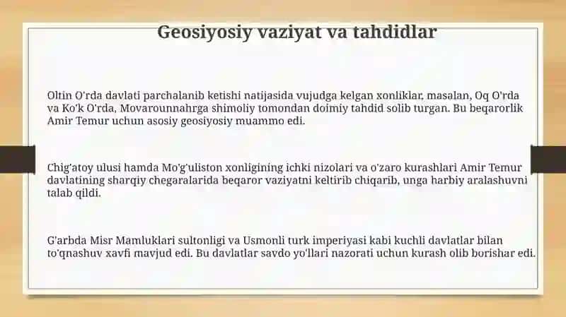 Amir Temurning davlat chegaralarini mustahkamlashi 3