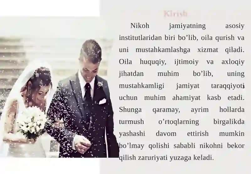 Nikohnibekor qilish asoslari 3