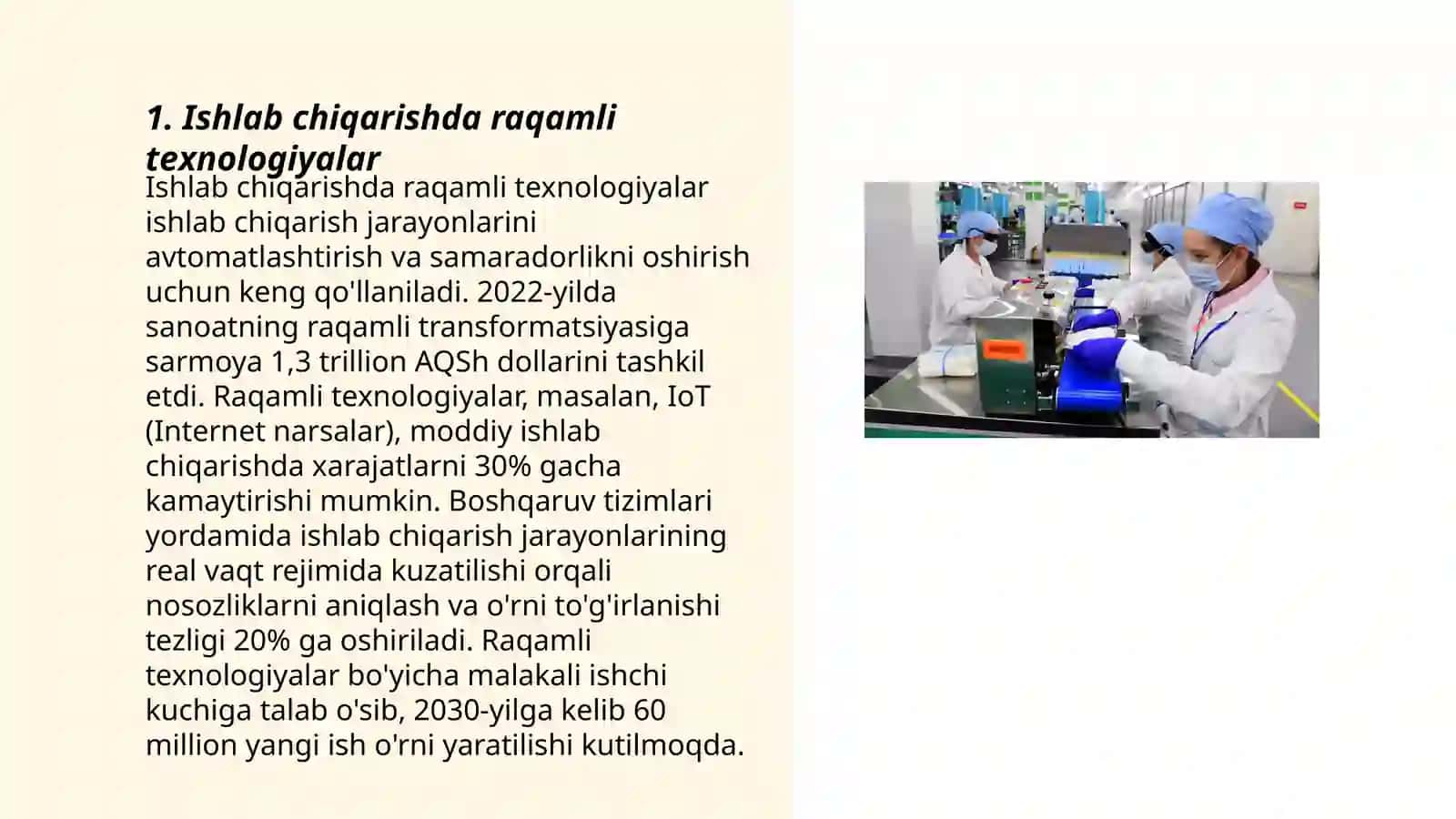Ishlab chiqarishda texnologiyalar 3