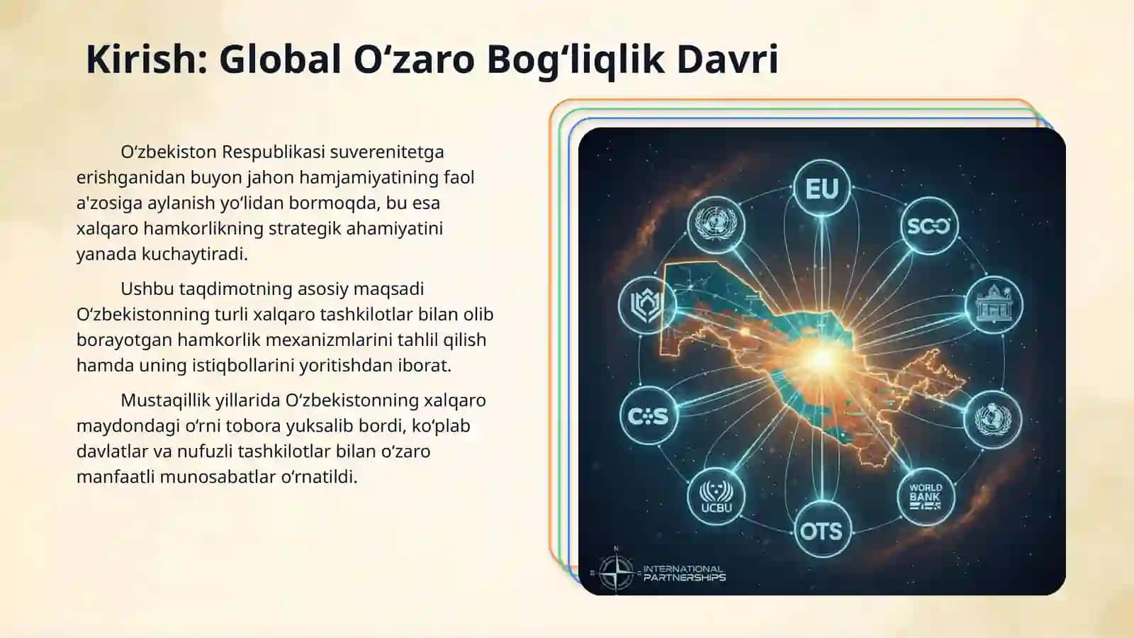 O‘zbekistonning xalqaro tashkilotlar bilan hamkorligi 3