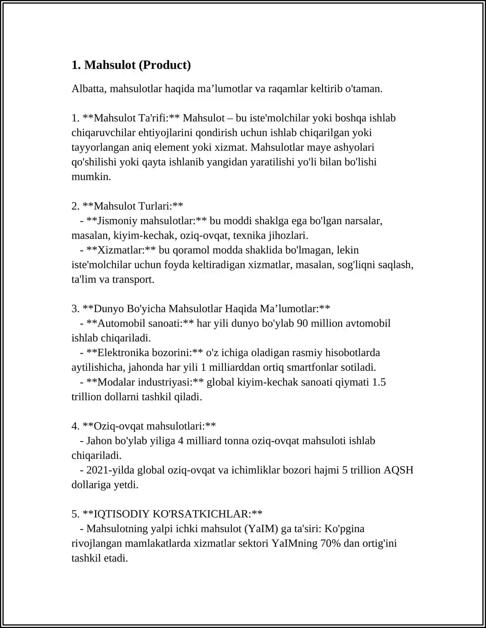 Mahsulot (Product) 3