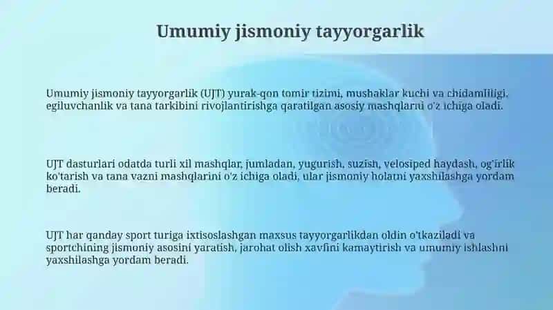 Umumiy va maxsus jismoni toyyorgarlik mashqlari 3