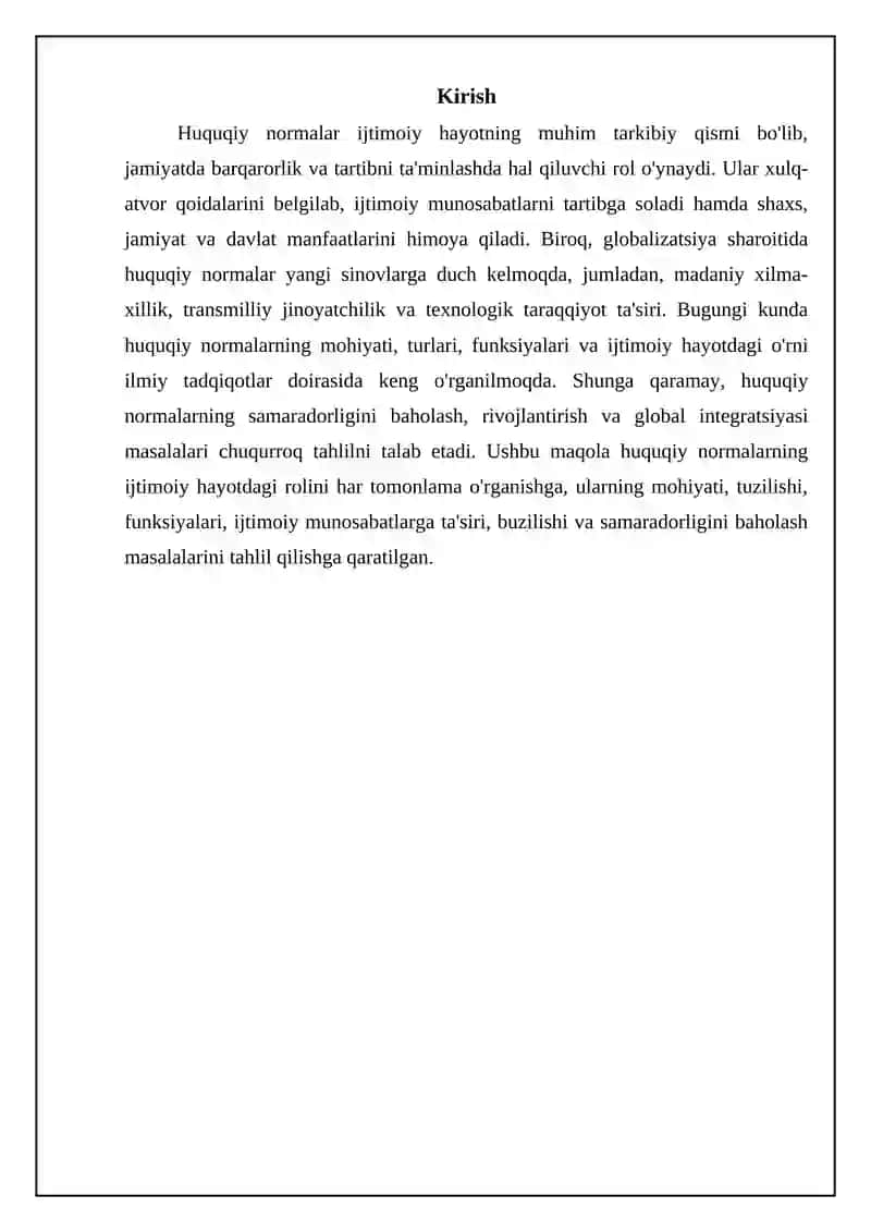 Huquq normalarining ijtimoiy hayotdagi ro'li 3