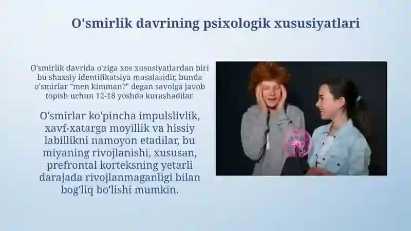 Yoshlik davrining psixologik xususiyati 3