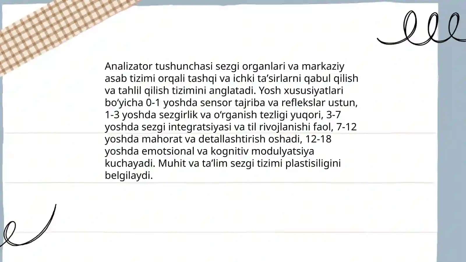 Analizatorlarning yosh xususiyatlari 3