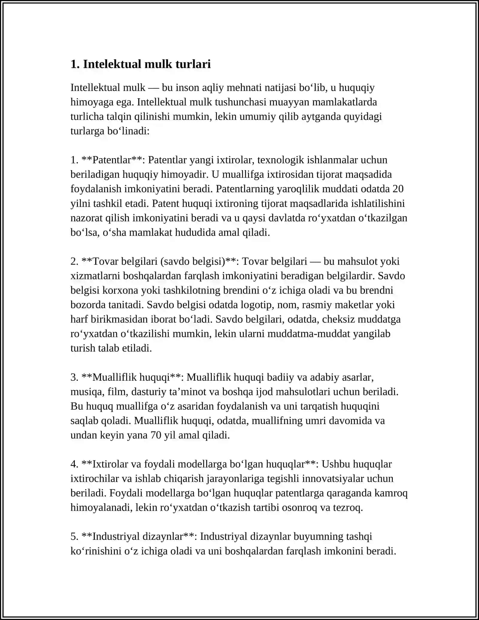 INTELLEKTUAL MULK VA UNING TIJORATLASHUVI 3