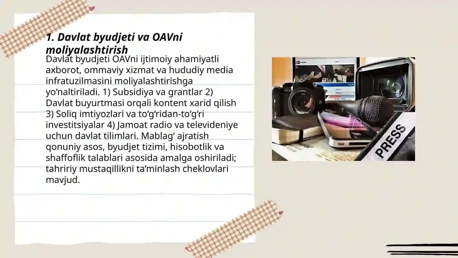 OAVni moliyalashtirish manbalari 3