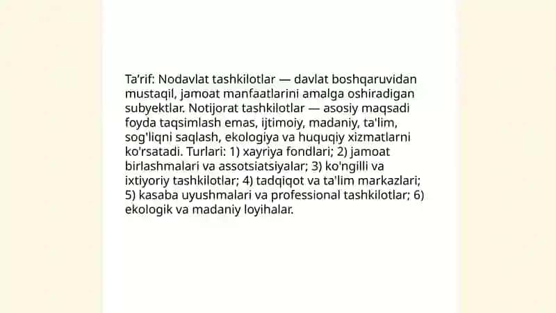 Nodavlat va Notijorat tashkilotlar 3