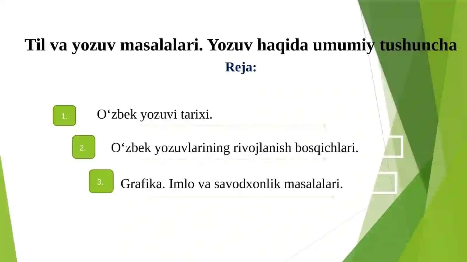 O‘zbekyozuvlarining rivojlanish bosqichlari 3