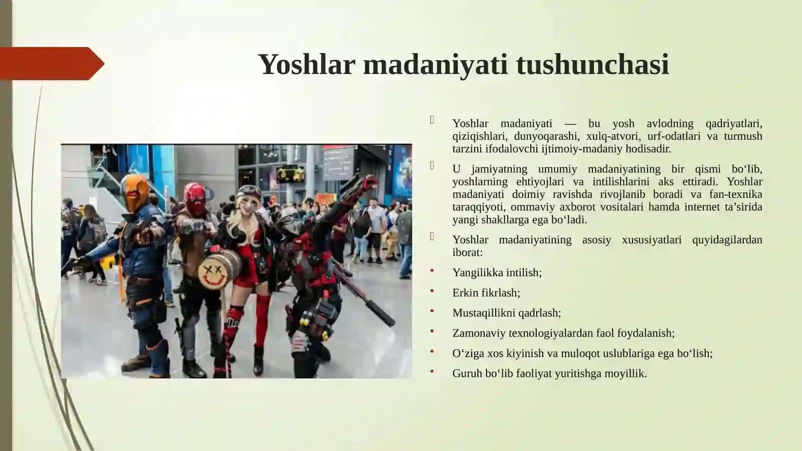 YOSHLAR MADANIYATI SUBKULTURALAR 3