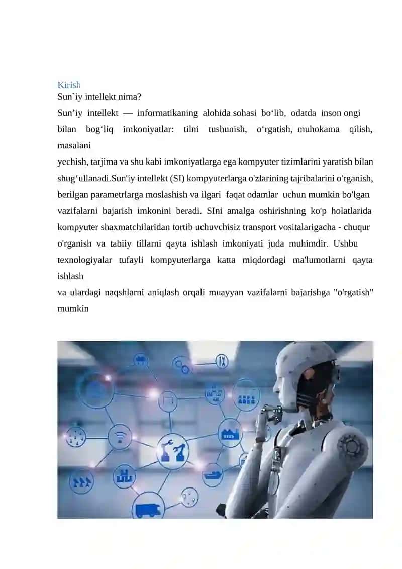 Sun’iy intellekt turlari va ishlash tamoyillari 3