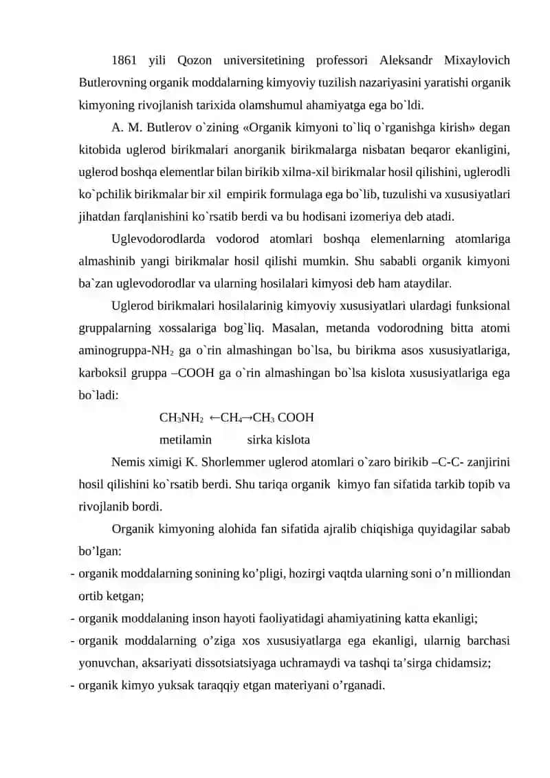 Organik kimyoninng asosiy tushunchalari 3