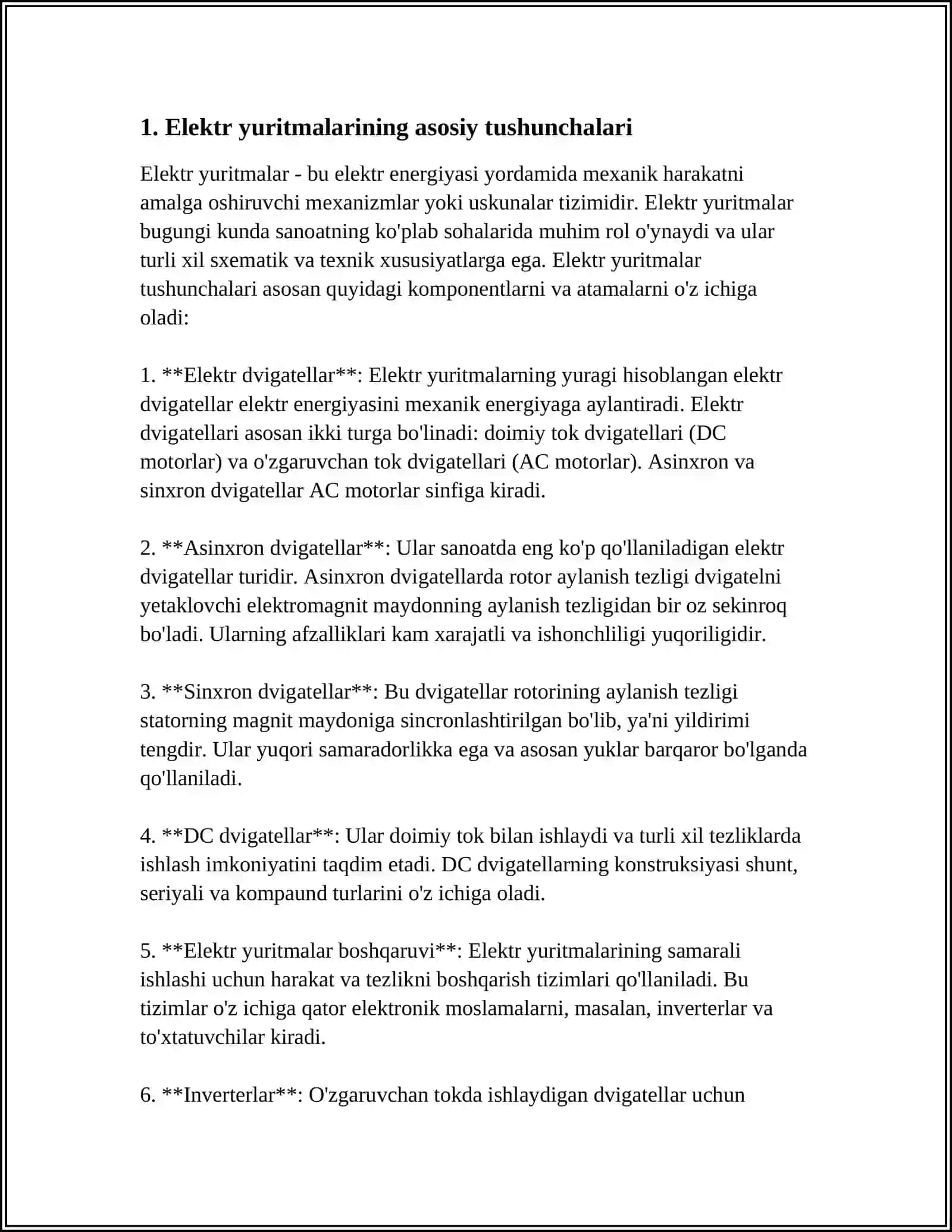 ELEKTR YURITMALARINING AYLANISH TEZLIGINI ROSTLASH 3