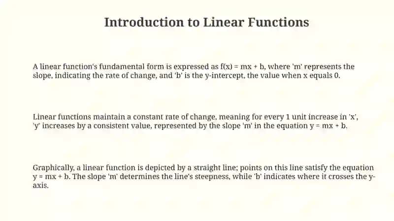 Concept of linear function and it's properties 3