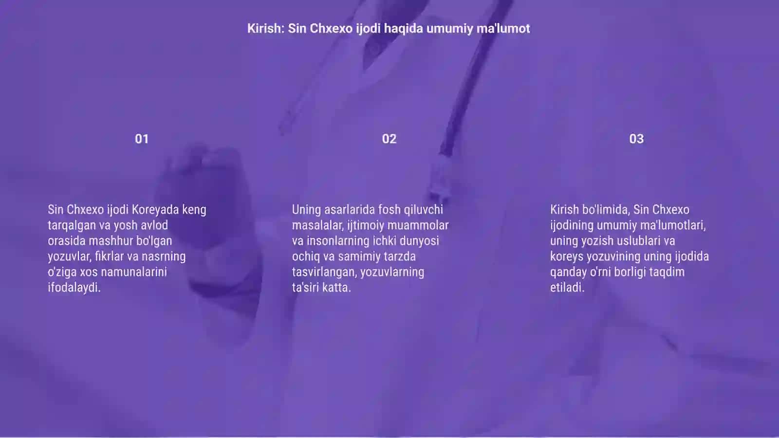 Sin Chxexo ijodi 3