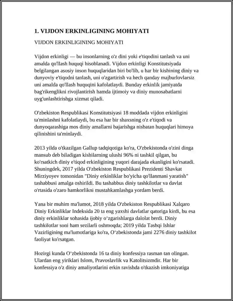 VIJDON VA E'TIQOD ERKINLIGINING TA'RIFI 3