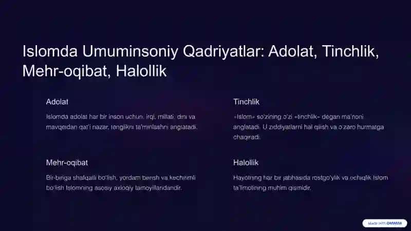 Islom dini qadriyatlari 3