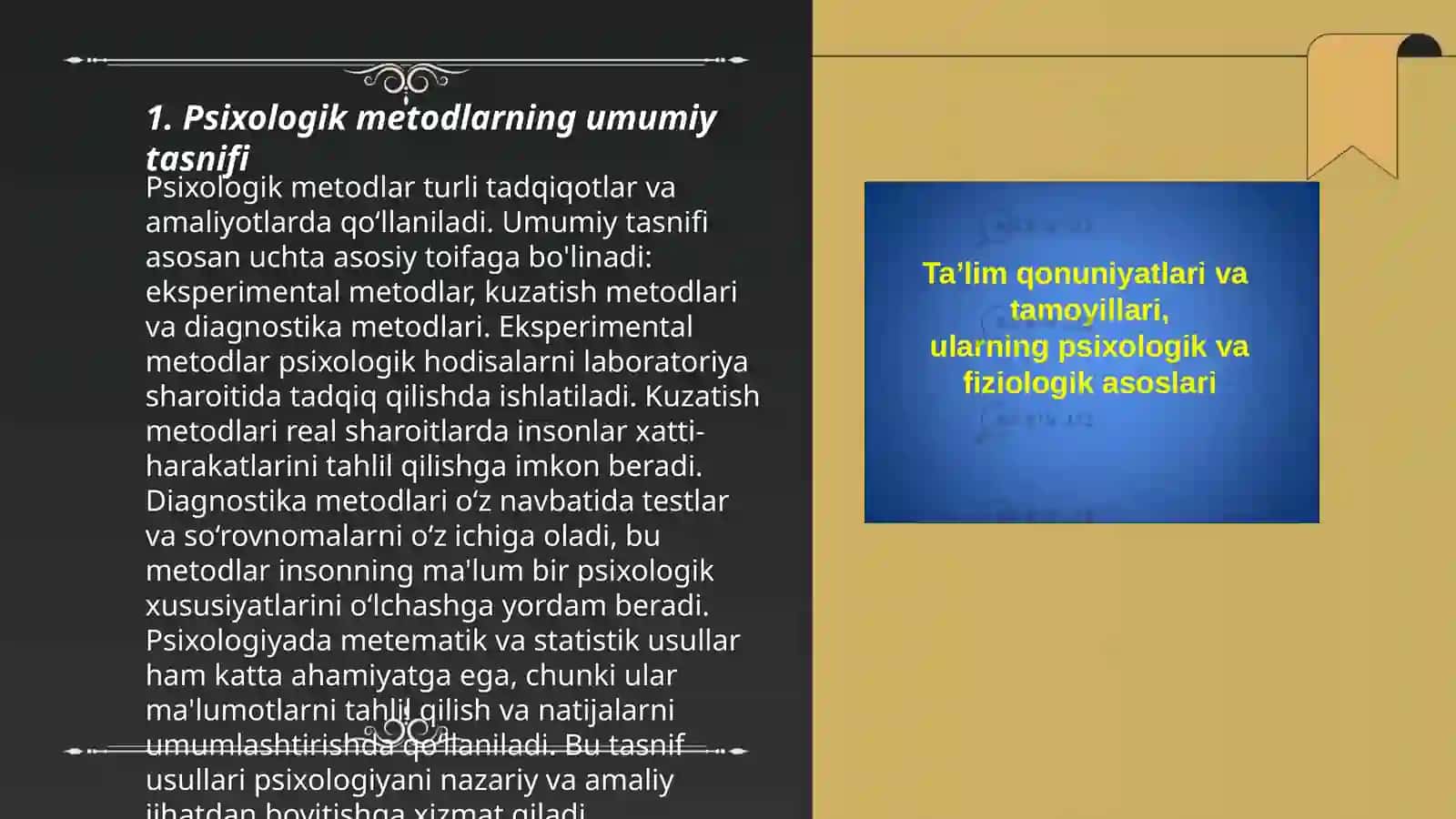 Psixologik metodlar va ularning turlari 3