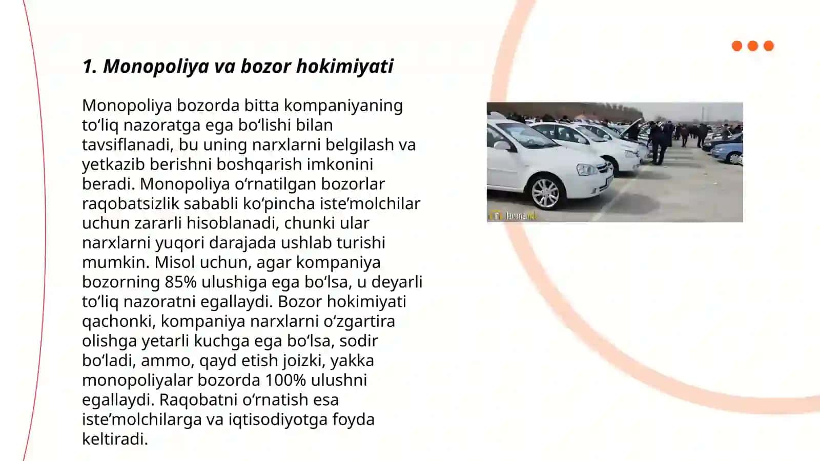 Raqobatlashmagan bozor sharoitida monopol narx belgilash va bozor hokimiyati 3