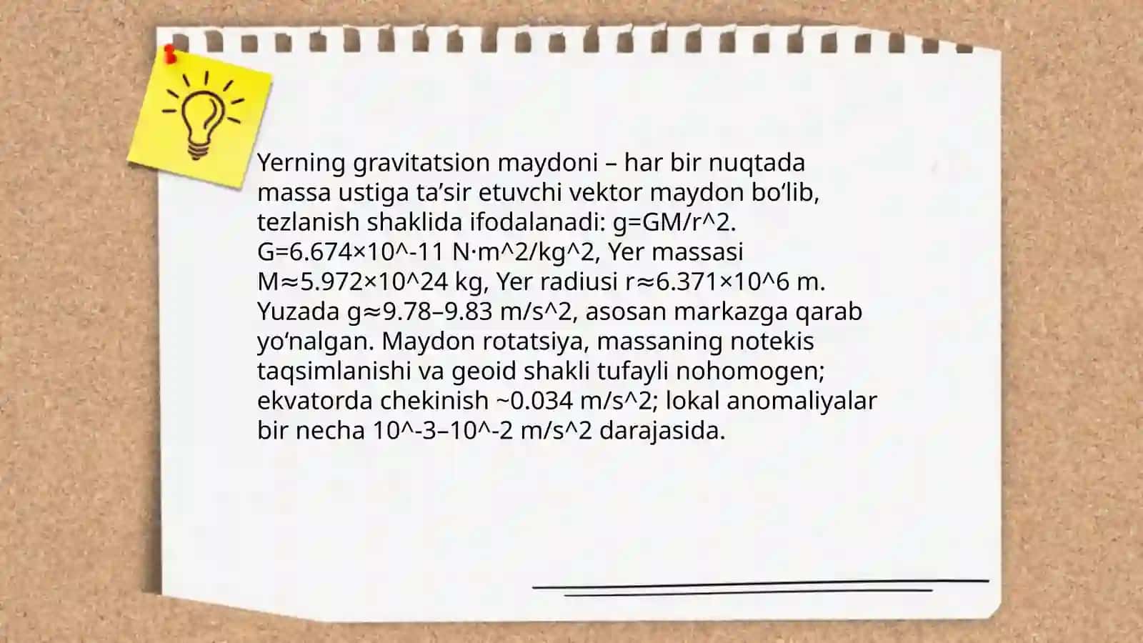 Ogʻirlik kuchi anamaliyalari 3