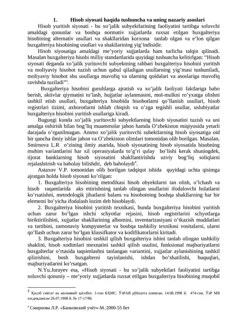 Hisob siyosati uning mohiyati 3