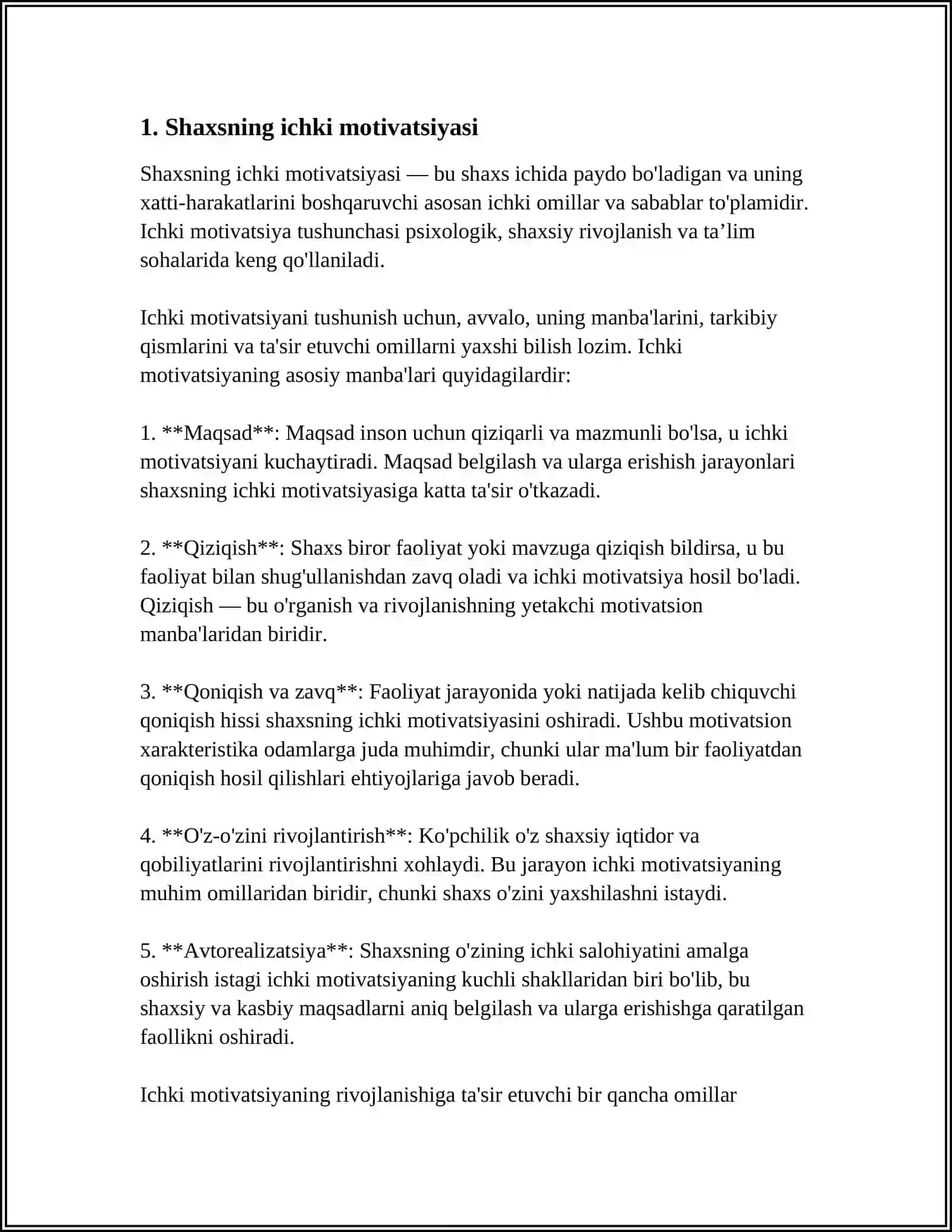 SHAXSNING ICHKI REGULATSIYASI 3
