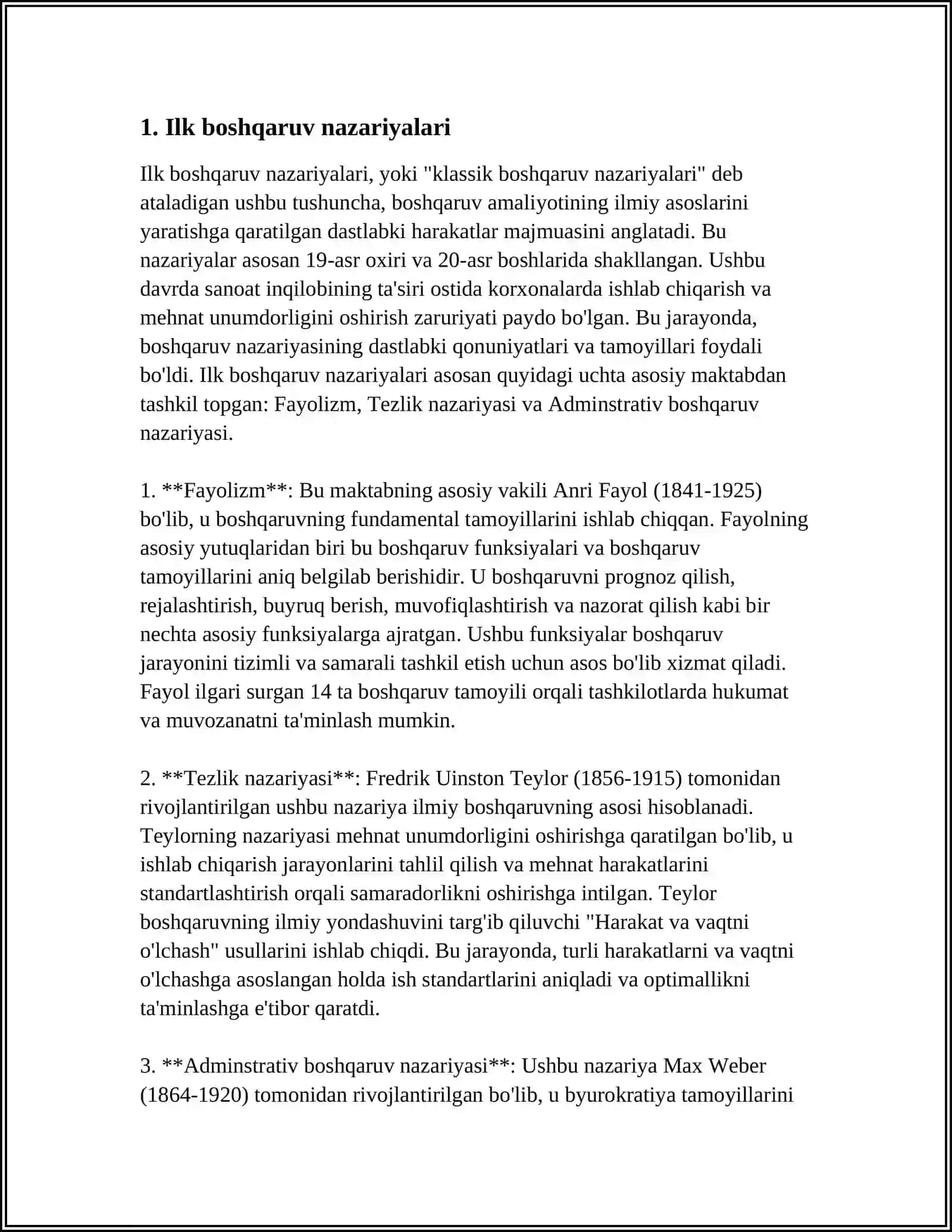 BOSHQARUV NAZARIYASINING RIVOSHLANISH BOSQICHLARI 3