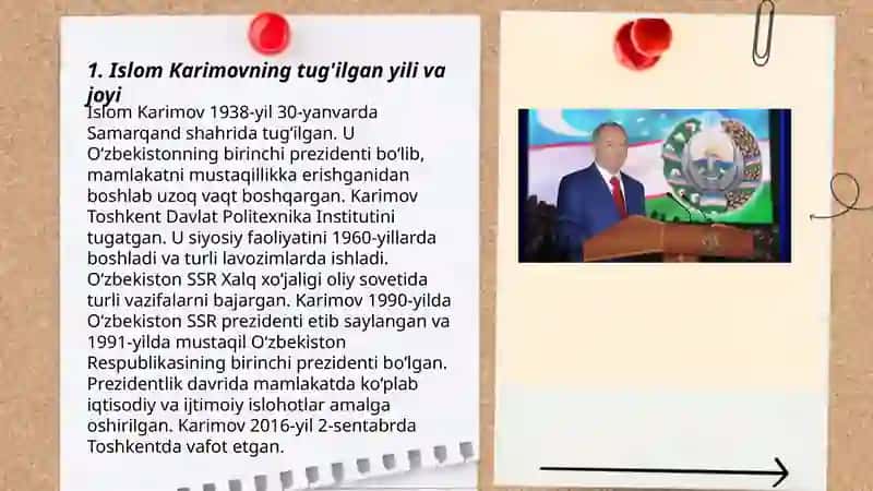 Islom Karimov O'zbekistonning birinchi prezdenti 3