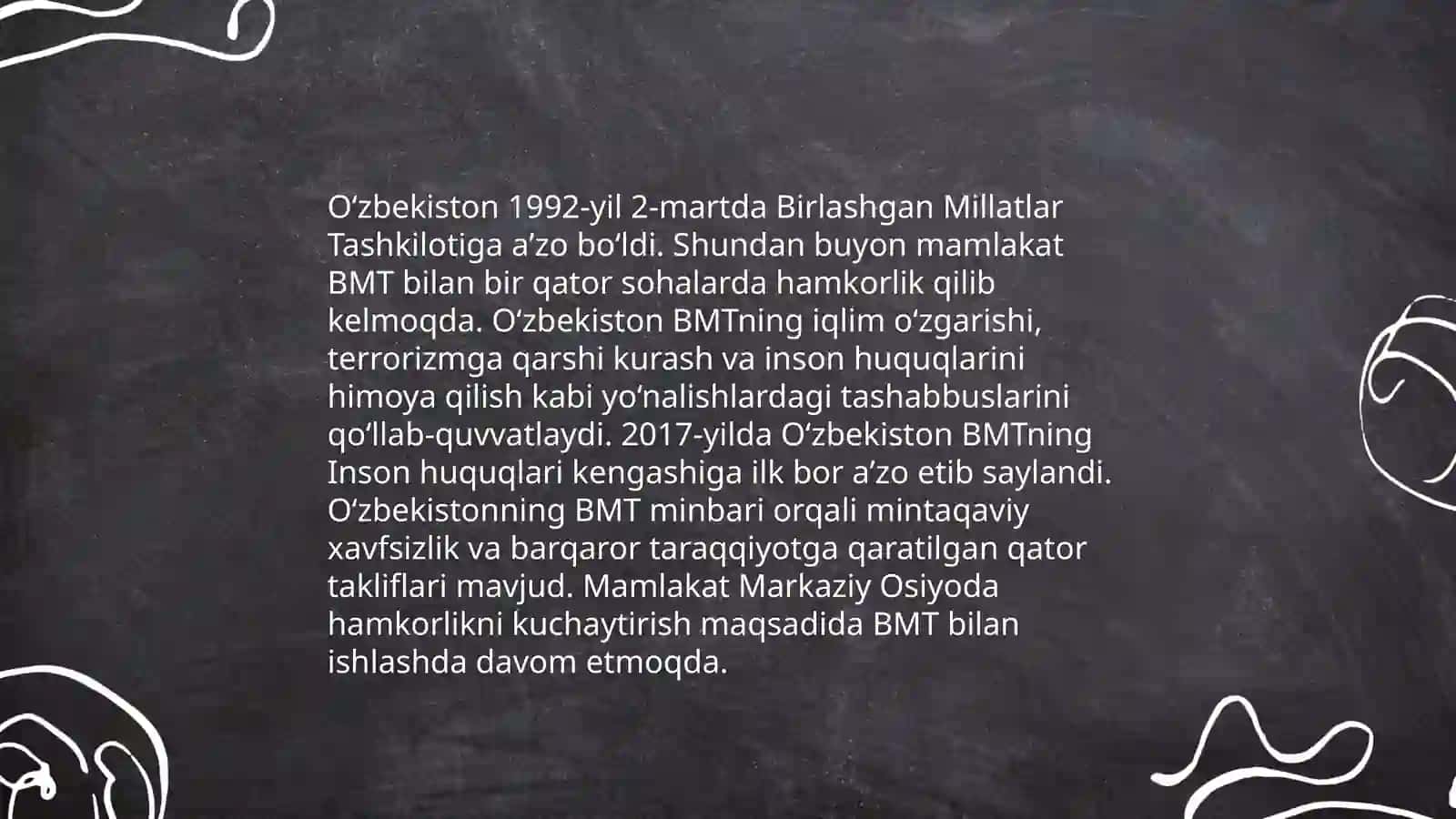 O'zbekiston jahon hamjamiyati mavzusida slayd 3